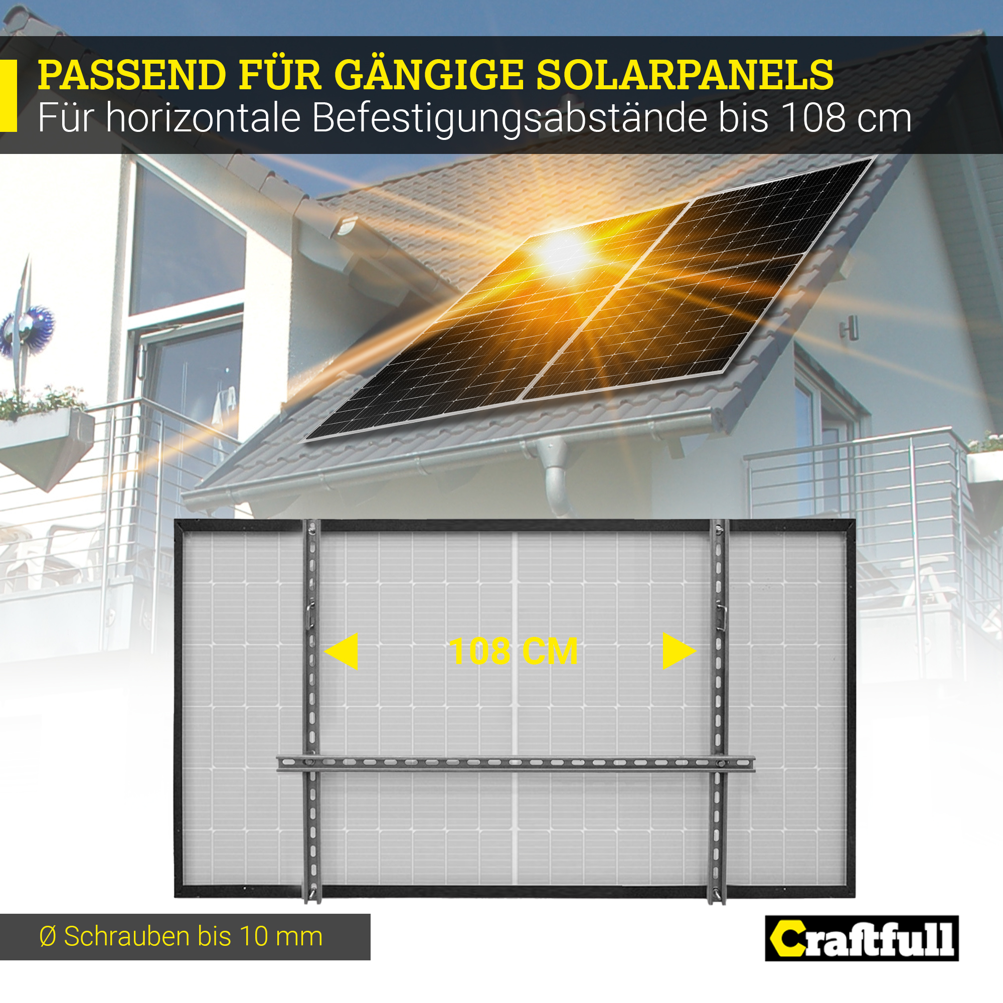 CRAFTFULL Photovoltaik Halter vertikal Solar Halterungs-Set