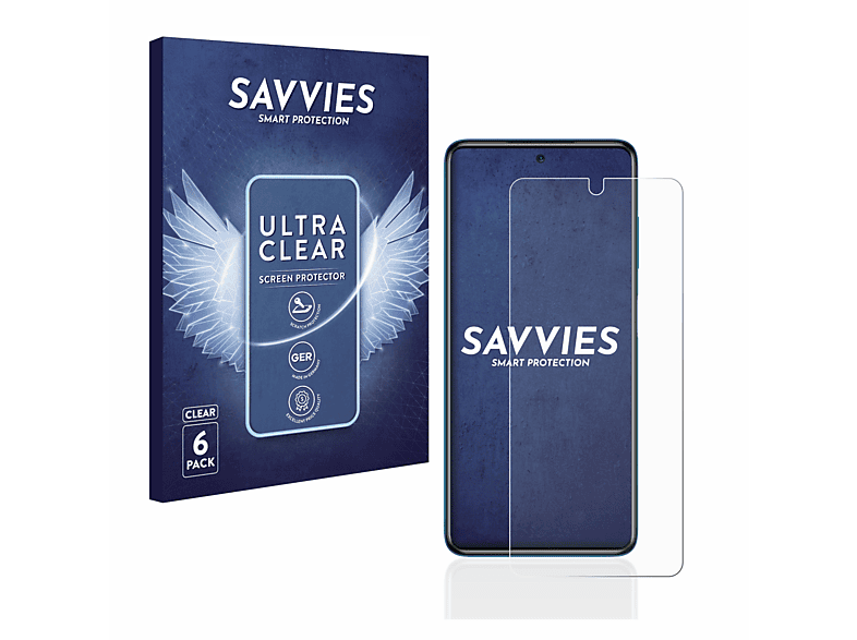SAVVIES 6x klare Schutzfolie(für Xiaomi Poco NFC) X3