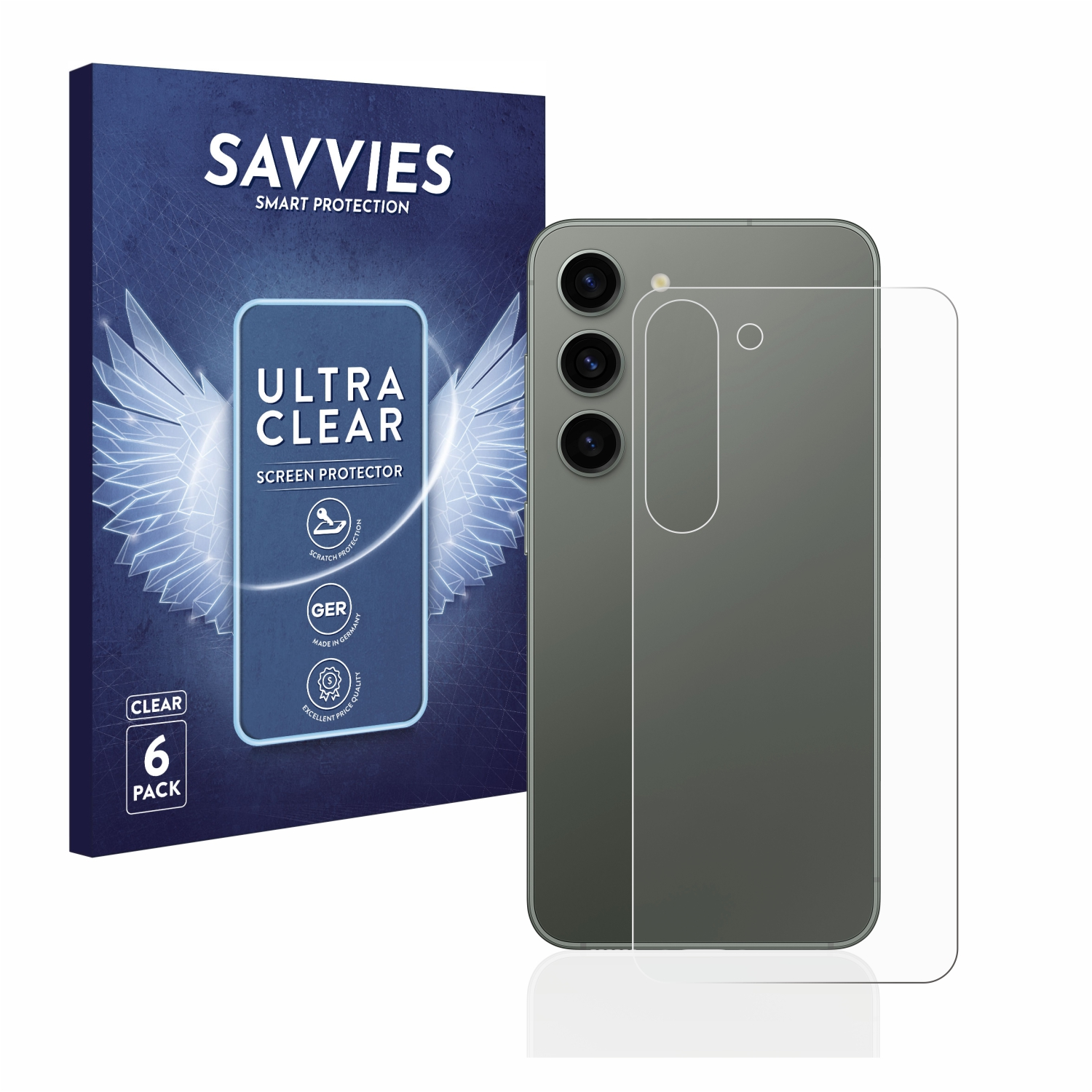 SAVVIES 6x Schutzfolie(für S23 Samsung Plus) klare Galaxy