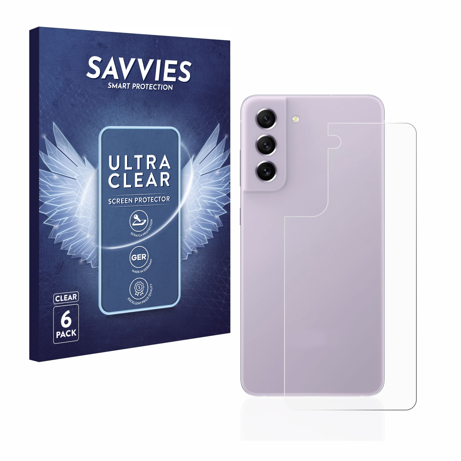 klare Samsung Galaxy SAVVIES Schutzfolie(für 5G) 6x FE S21