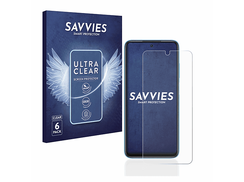SAVVIES 6x klare Schutzfolie(für Xiaomi Redmi 10 (2022))