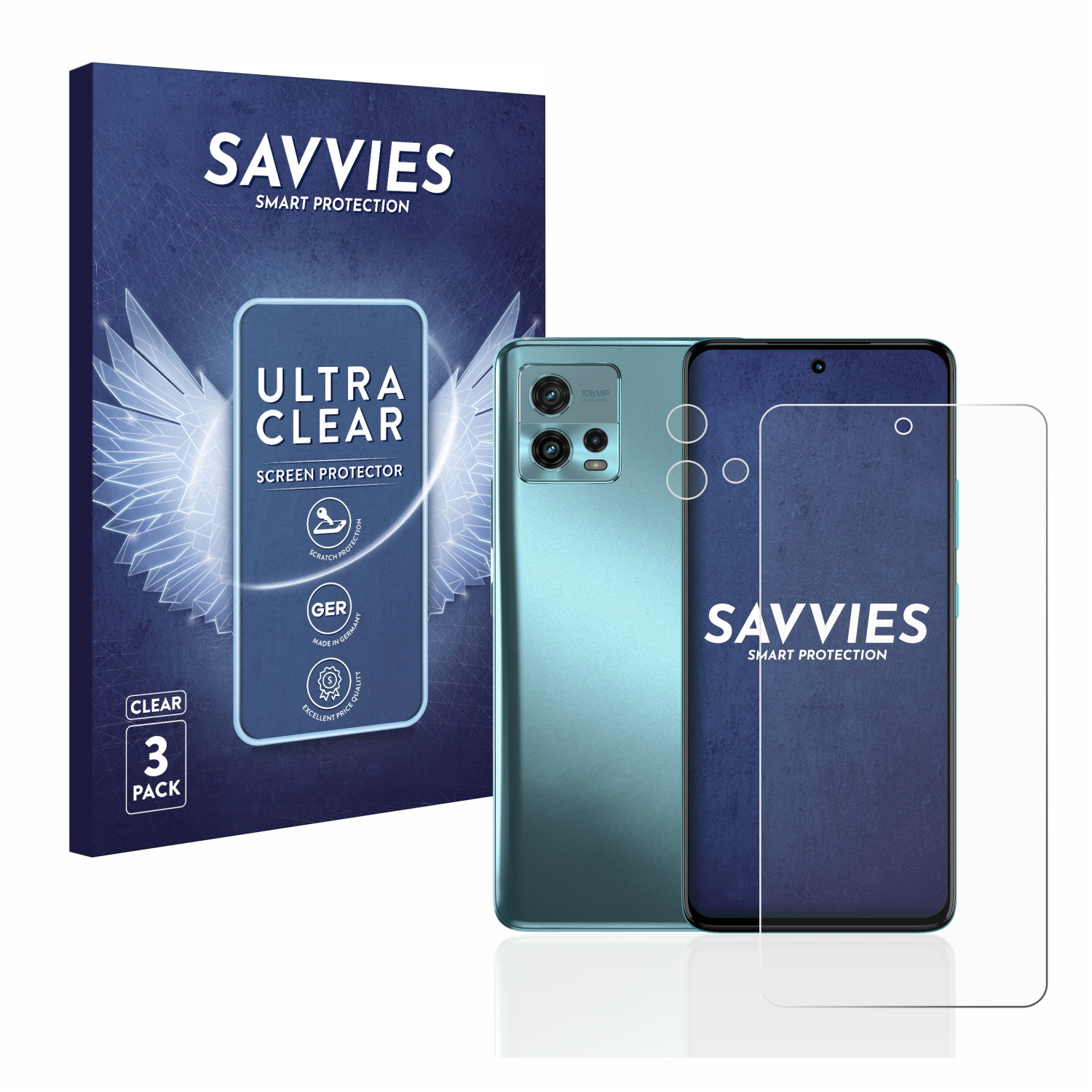 SAVVIES 6x Motorola Schutzfolie(für Moto G72) klare
