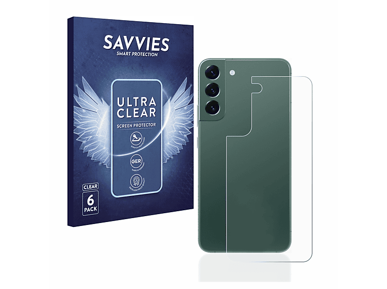 Plus 6x Schutzfolie(für klare Samsung 5G) SAVVIES S22 Galaxy