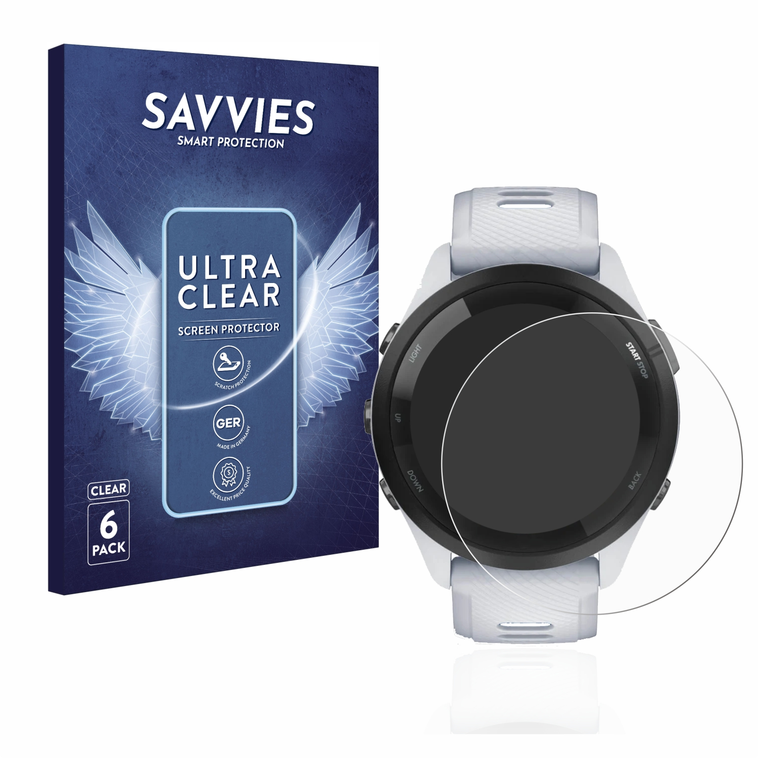 6x Garmin SAVVIES Schutzfolie(für Forerunner (46 mm)) 265 klare