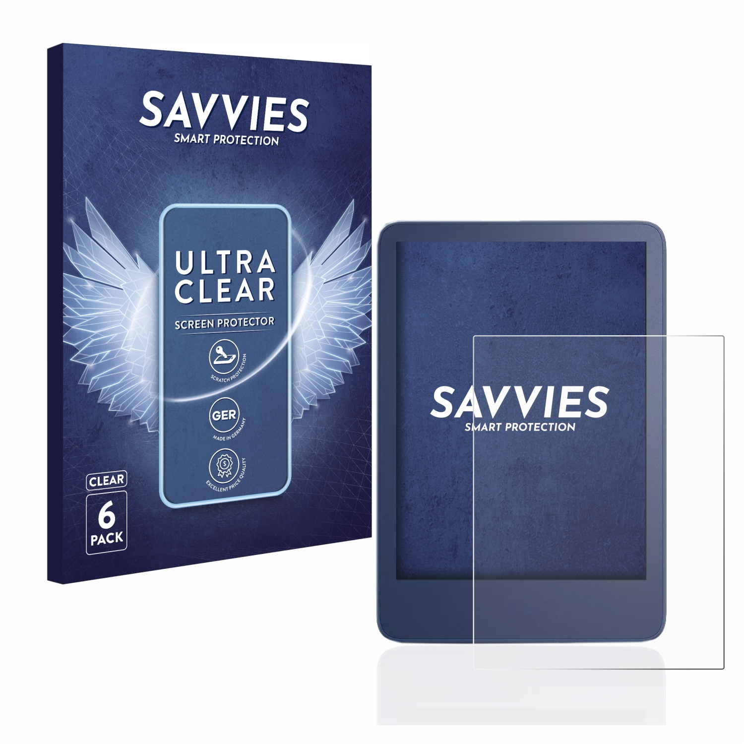 2022) SAVVIES Kindle 6x Amazon Reader Schutzfolie(für klare