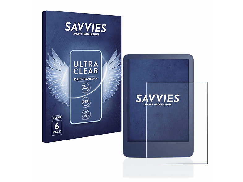 SAVVIES 6x klare Schutzfolie(für Amazon Kindle Reader 2022)