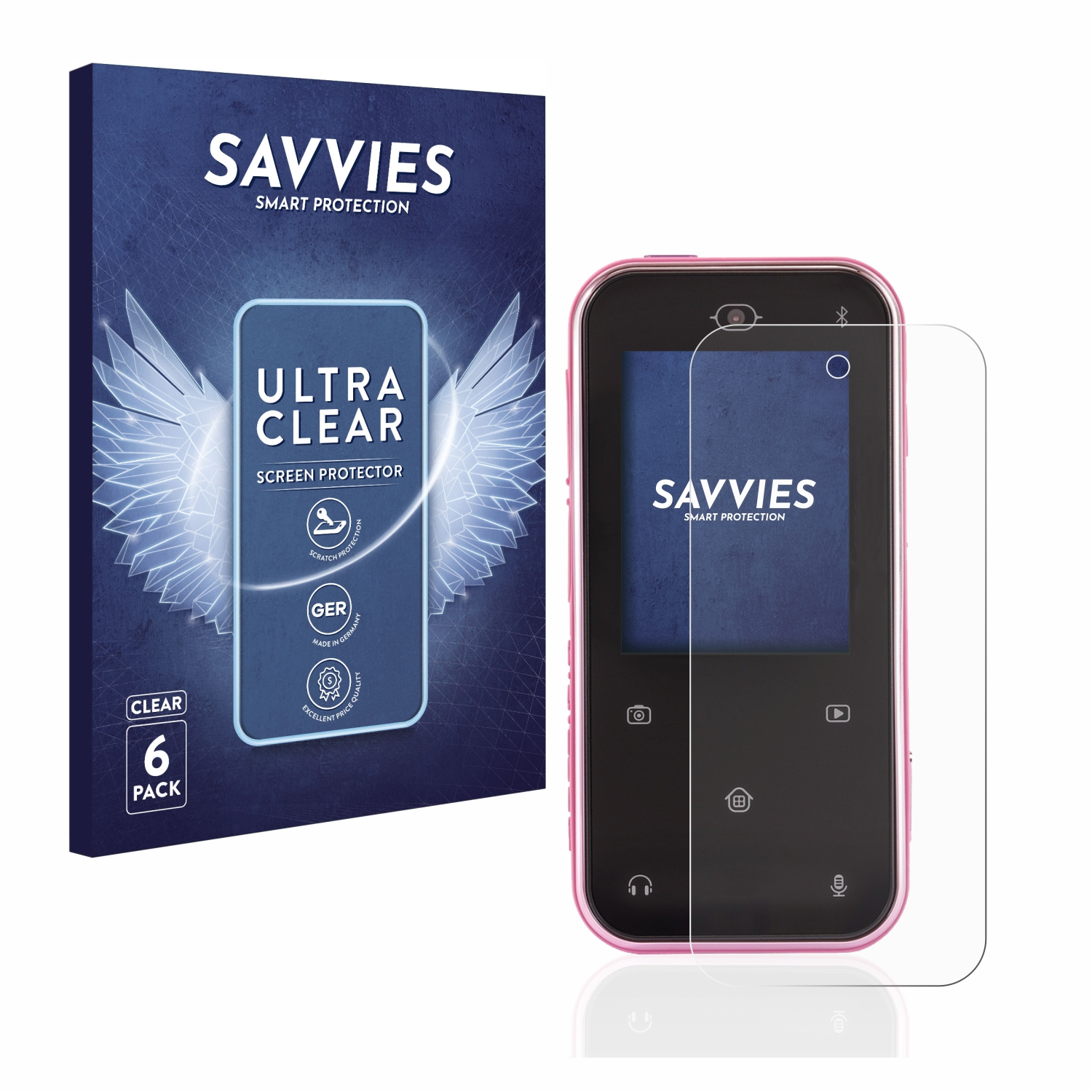 6x Snap SAVVIES Touch) Schutzfolie(für klare Vtech Kidizoom