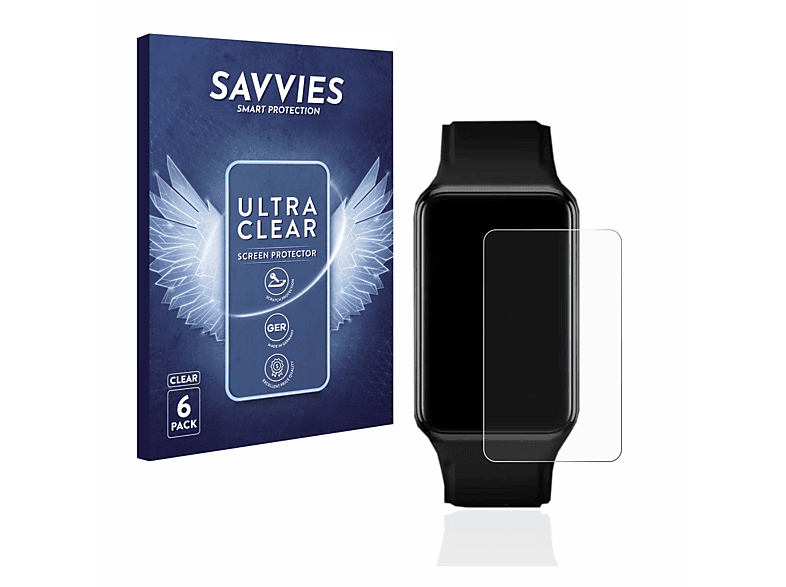 SAVVIES 6x klare Schutzfolie (für Oppo Watch Free)