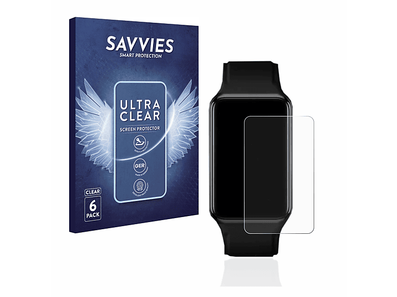 SAVVIES Oppo Schutzfolie(für klare Watch 6x Free)