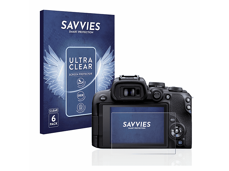 SAVVIES 6x klare Schutzfolie(für Canon EOS R10)
