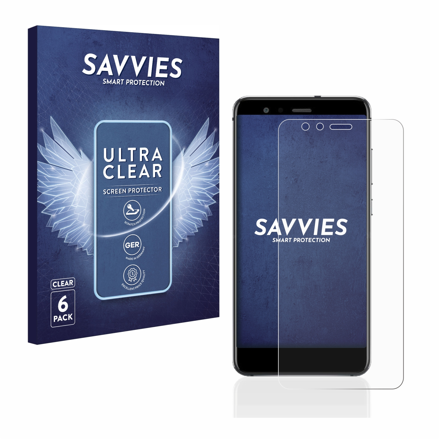 SAVVIES 6x klare Schutzfolie(für Huawei P10 Lite)