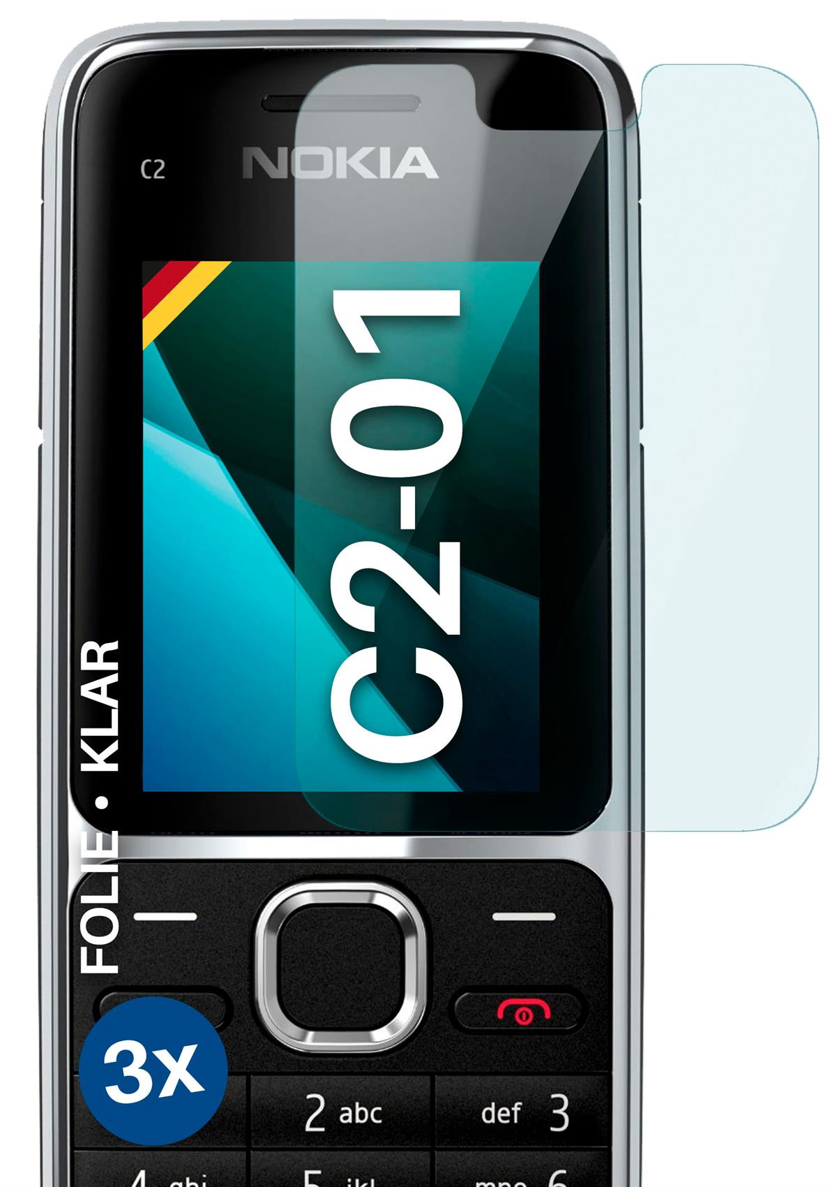 MOEX 3x Schutzfolie, klar Nokia C2-01) Displayschutz(für