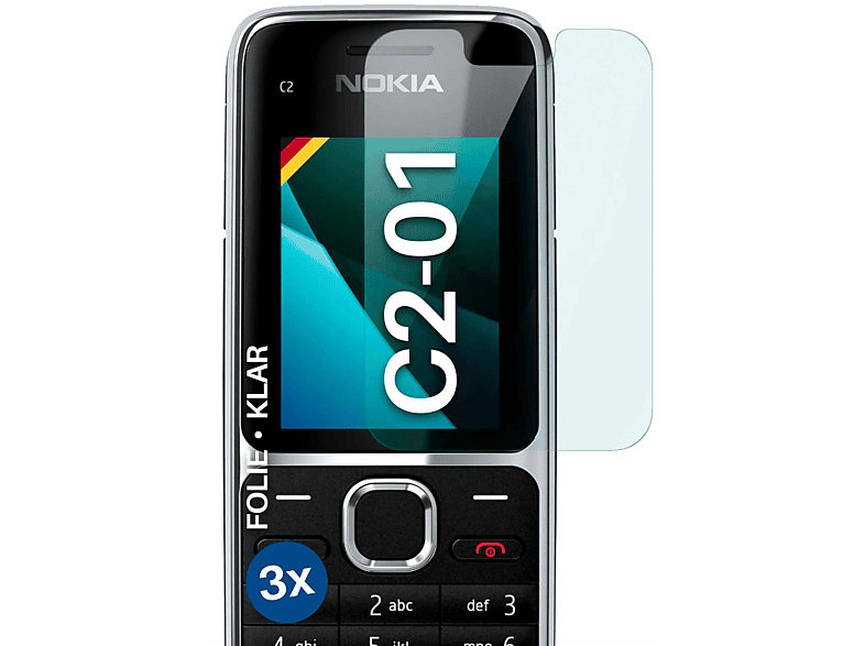 klar Displayschutz(für Nokia C2-01) MOEX Schutzfolie, 3x