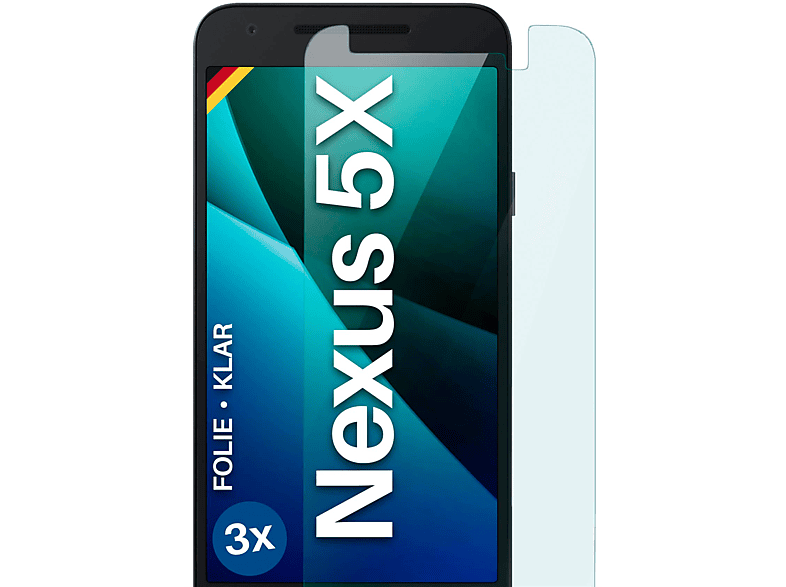 MOEX 3x Schutzfolie, klar Displayschutz(für LG Google Nexus 5X)