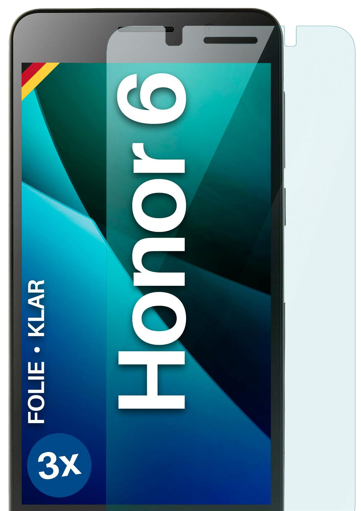MOEX 3x Schutzfolie, klar 6) Displayschutz(für Huawei Honor