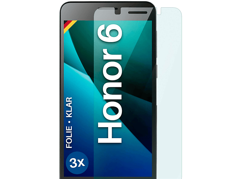 MOEX Huawei 3x 6) klar Displayschutz(für Honor Schutzfolie,