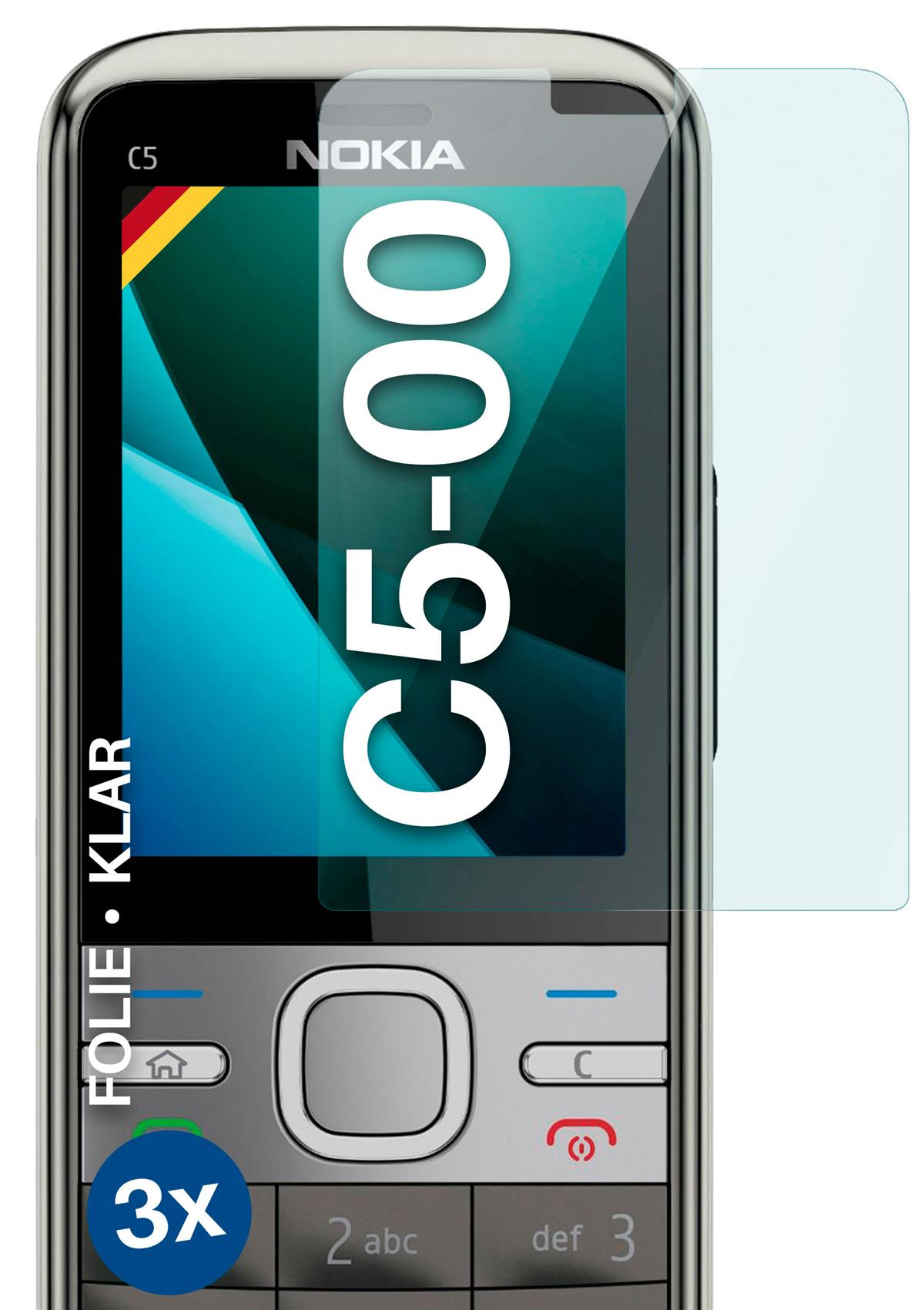 Schutzfolie, 3x Displayschutz(für MOEX Nokia C5-00) klar