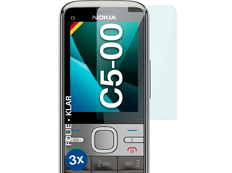 MOEX 3x Schutzfolie, klar Displayschutz(für Nokia C5-00)