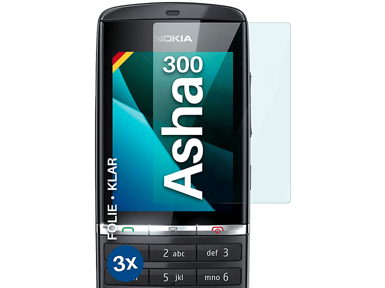 klar Nokia Displayschutz(für 300) MOEX Schutzfolie, Asha 3x