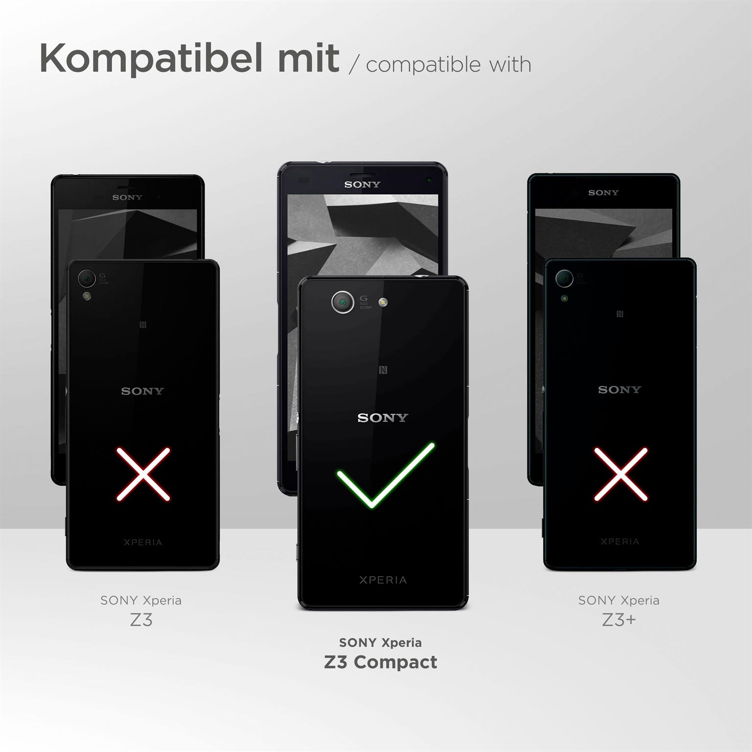 Flip Case, Sony, Xperia Compact, Flip Deep-Black Z3 Cover, MOEX