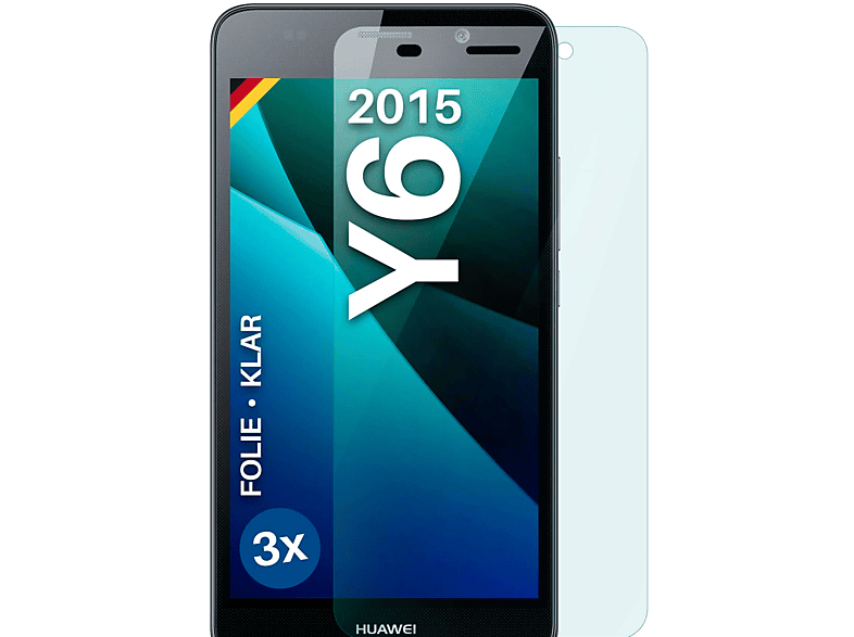 MOEX 3x Schutzfolie, klar Y6 (2015)) Huawei Displayschutz(für