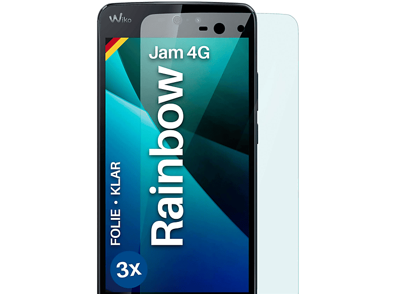 Rainbow Displayschutz(für MOEX Schutzfolie, Jam 3x klar Wiko 4G)