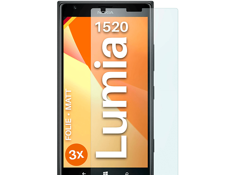 MOEX 3x Schutzfolie, 1520) Displayschutz(für Lumia Nokia matt