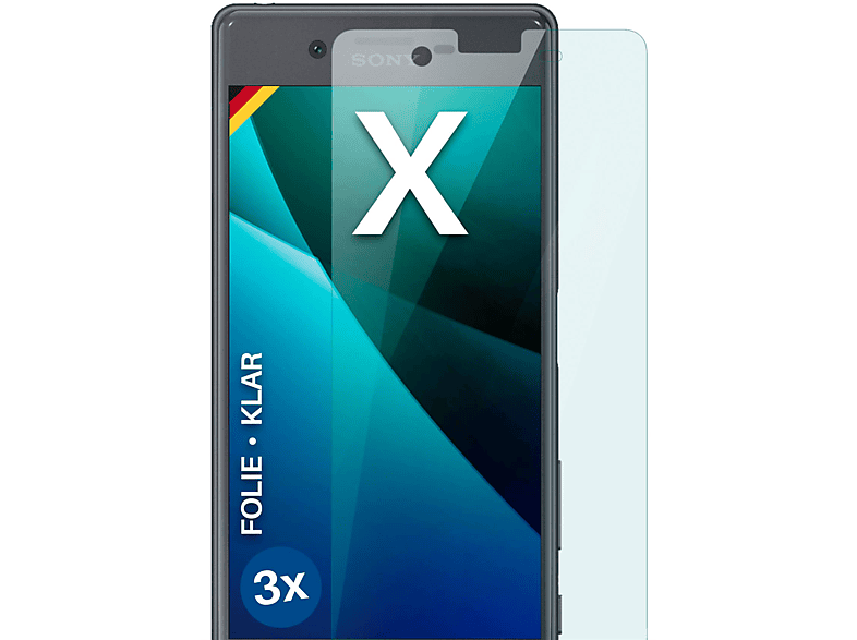 MOEX 3x Schutzfolie, klar Displayschutz(für X) Xperia Sony