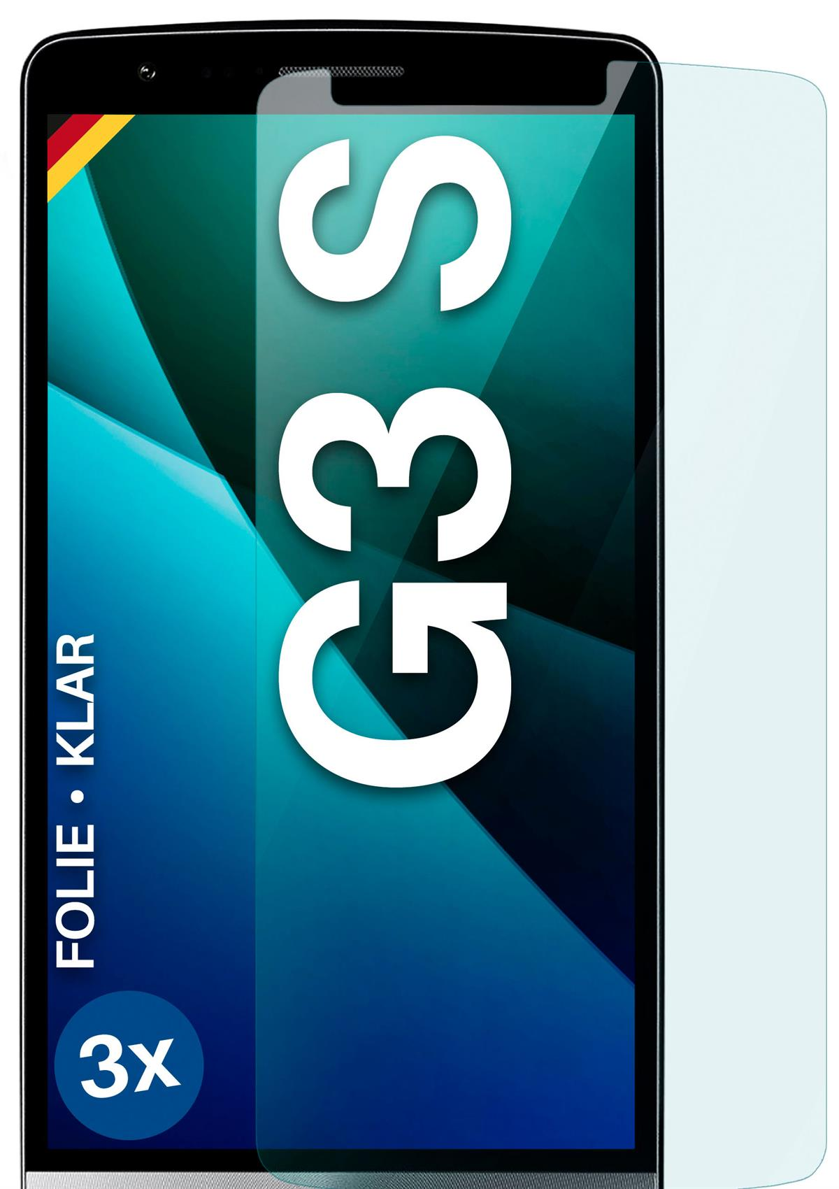 G3s) MOEX 3x Schutzfolie, LG klar Displayschutz(für