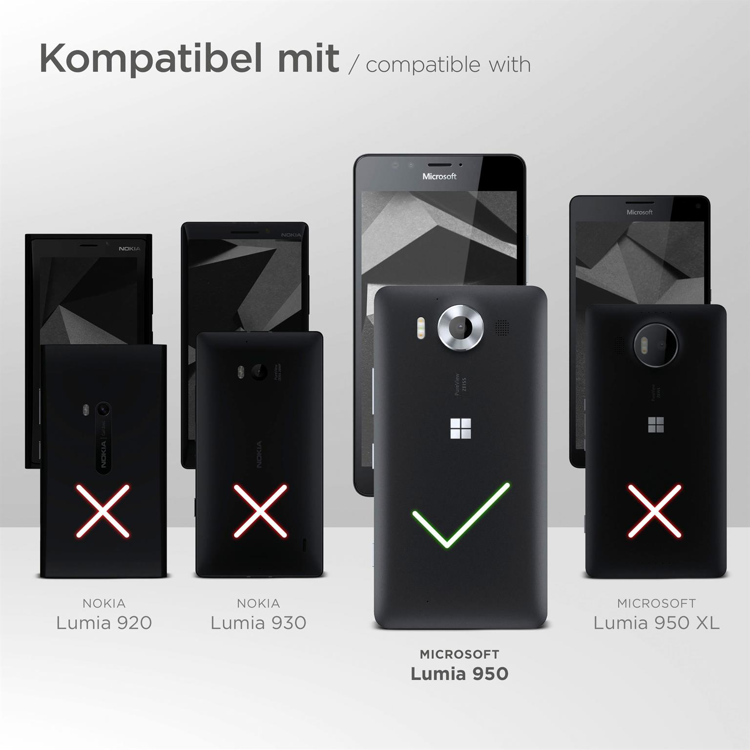 950, Flip Case, Microsoft, MOEX Flip Deep-Black Cover, Lumia