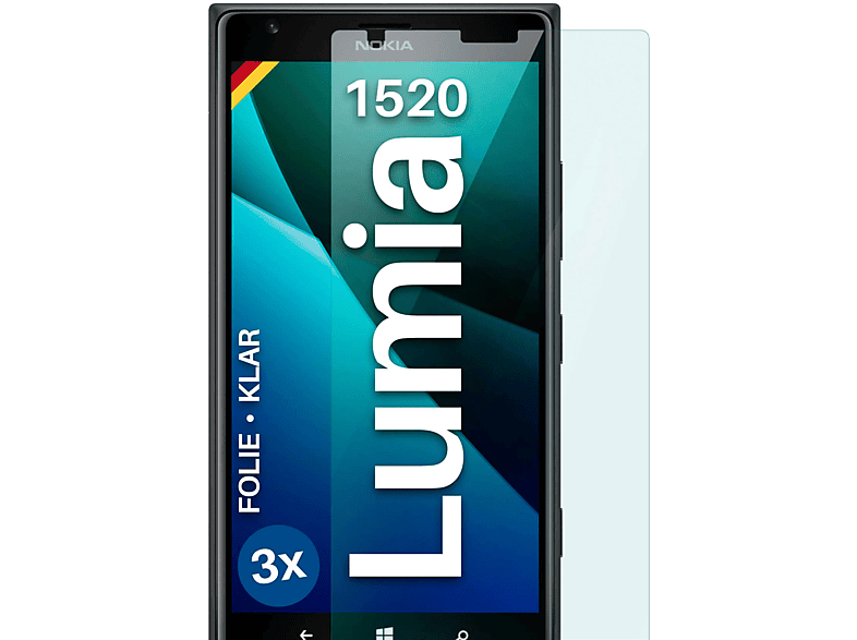 3x Schutzfolie, Lumia Displayschutz(für 1520) MOEX Nokia klar