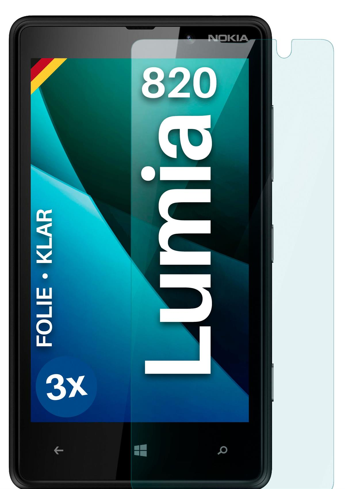Schutzfolie, MOEX 820) Lumia Displayschutz(für Nokia klar 3x