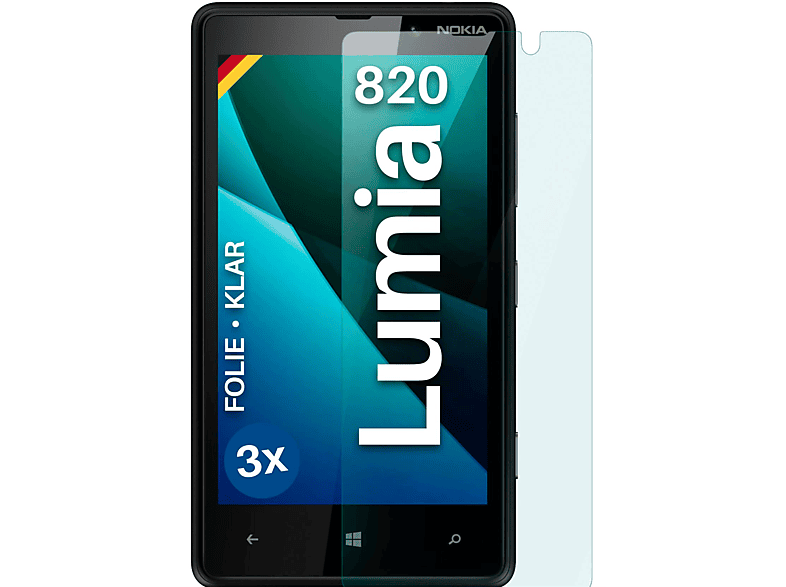 MOEX 3x 820) klar Nokia Displayschutz(für Schutzfolie, Lumia