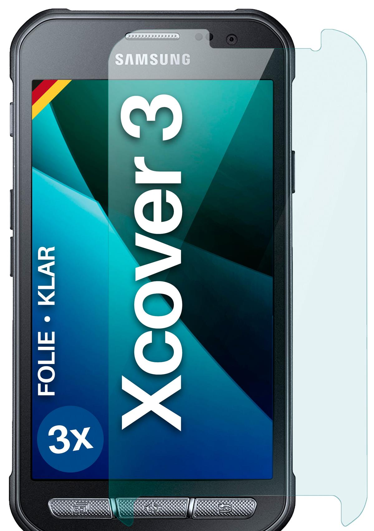 Samsung Xcover Schutzfolie, Galaxy klar 3x 3) MOEX Displayschutz(für