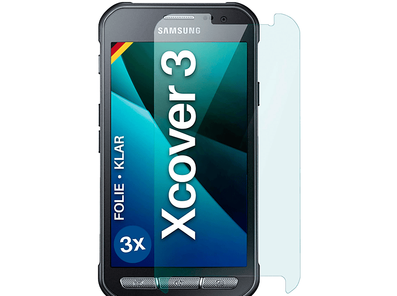 MOEX 3x Schutzfolie, klar Displayschutz(für Samsung Galaxy Xcover 3)