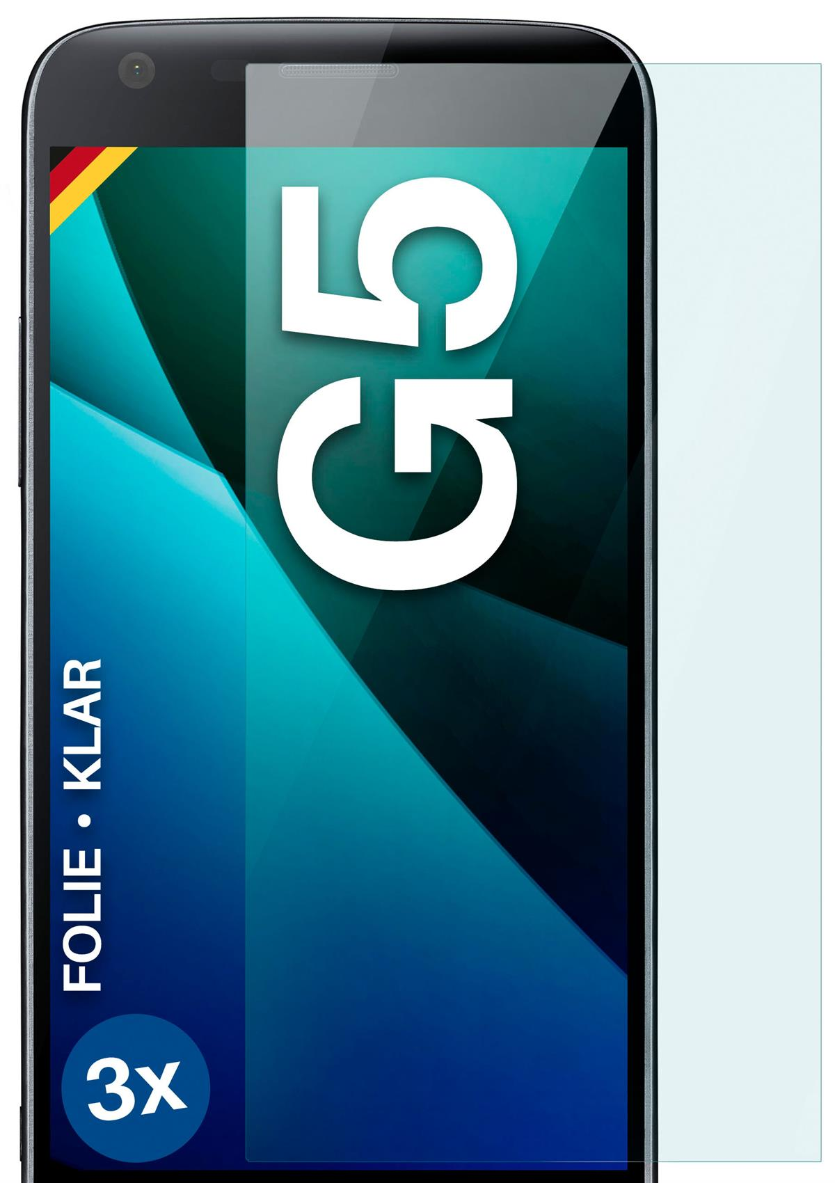 MOEX 3x Schutzfolie, klar Displayschutz(für LG G5)