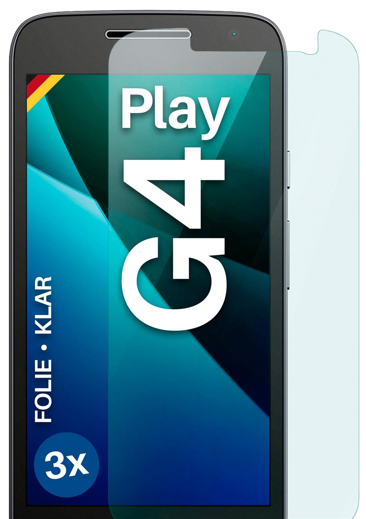 Schutzfolie, Play) 3x Moto G4 Displayschutz(für Lenovo klar MOEX