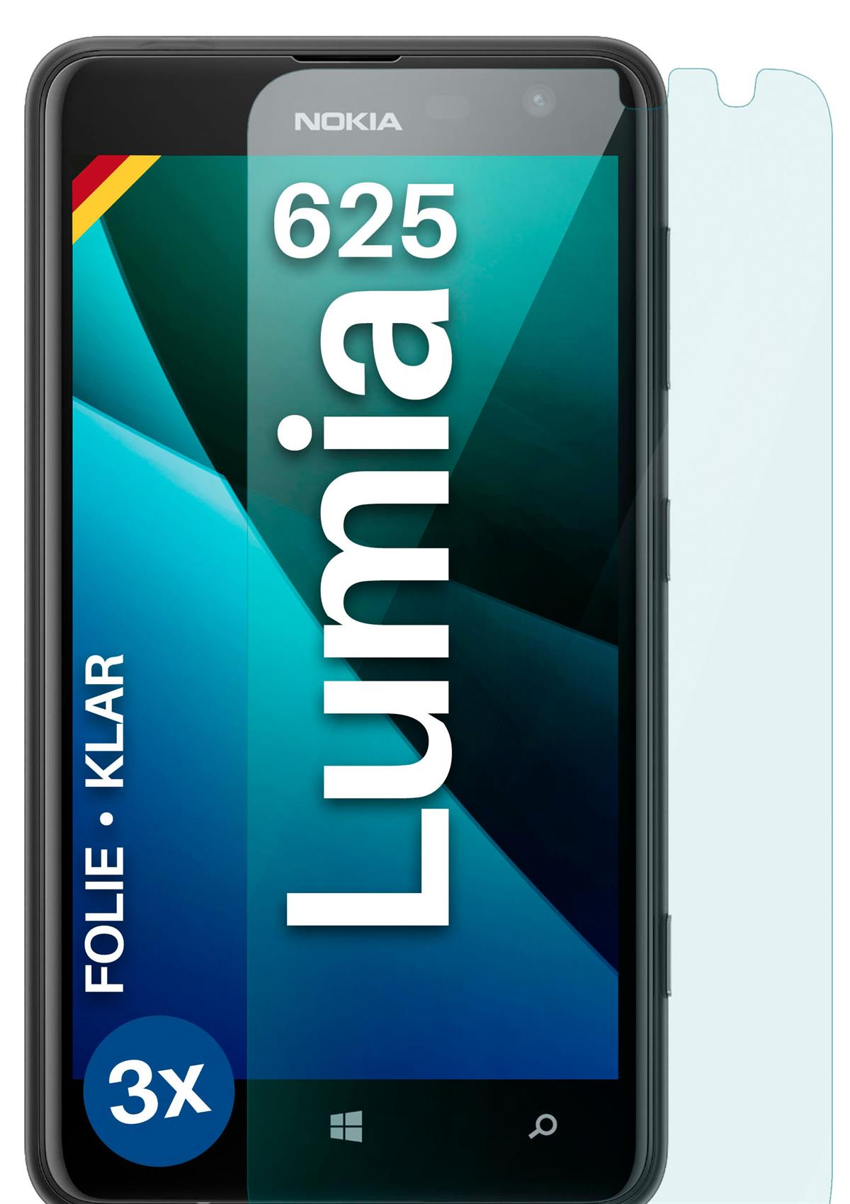 625) MOEX Schutzfolie, Lumia 3x klar Nokia Displayschutz(für