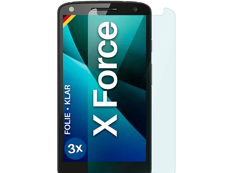 MOEX 3x Schutzfolie, klar Displayschutz(für Motorola Moto X Force)