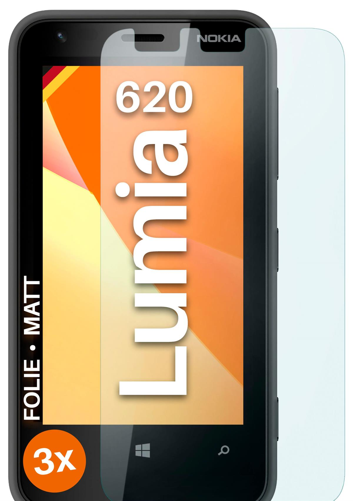Nokia MOEX Lumia 3x Schutzfolie, 620) Displayschutz(für matt