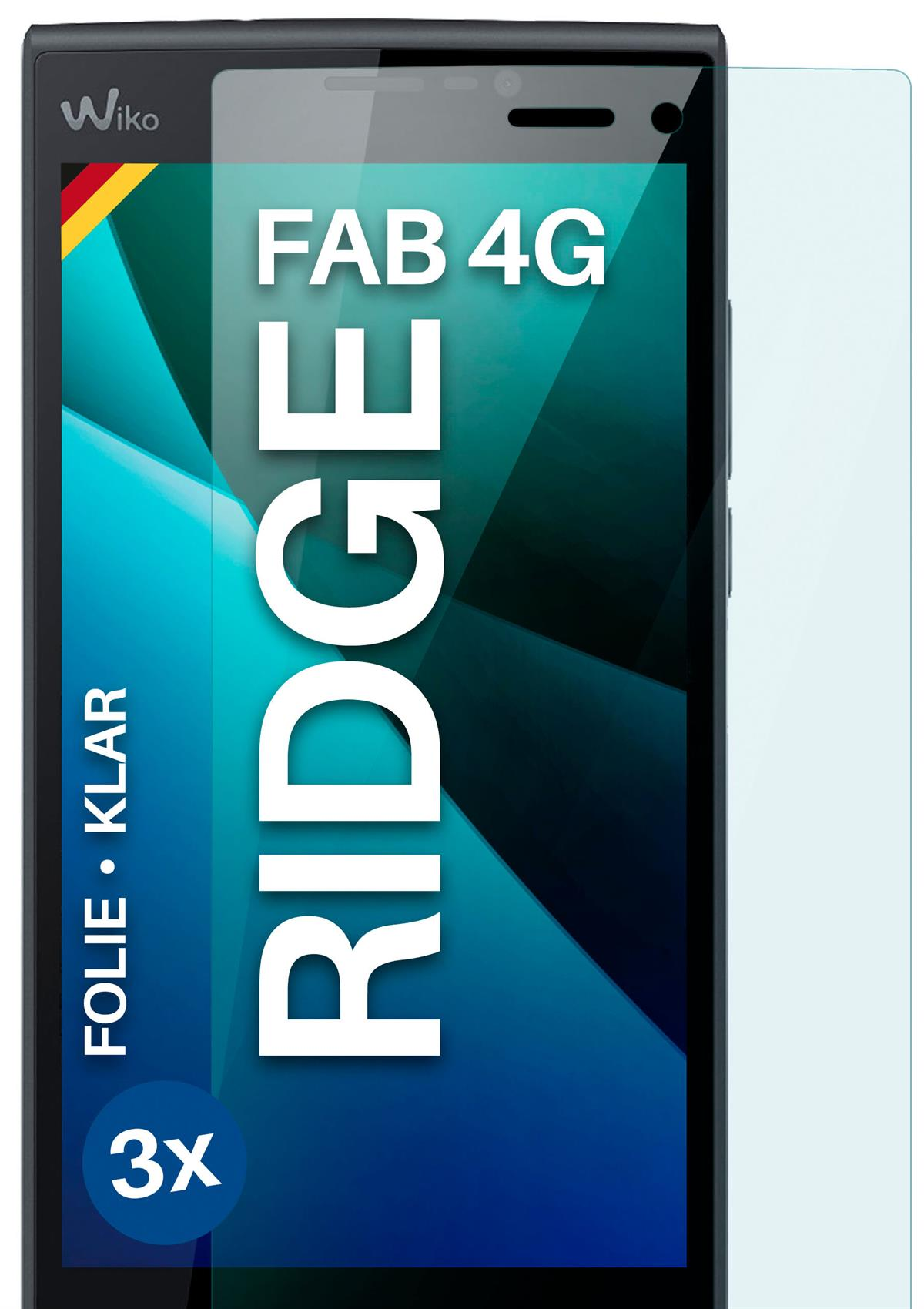 Ridge MOEX klar Wiko 3x Displayschutz(für 4G) Fab Schutzfolie,