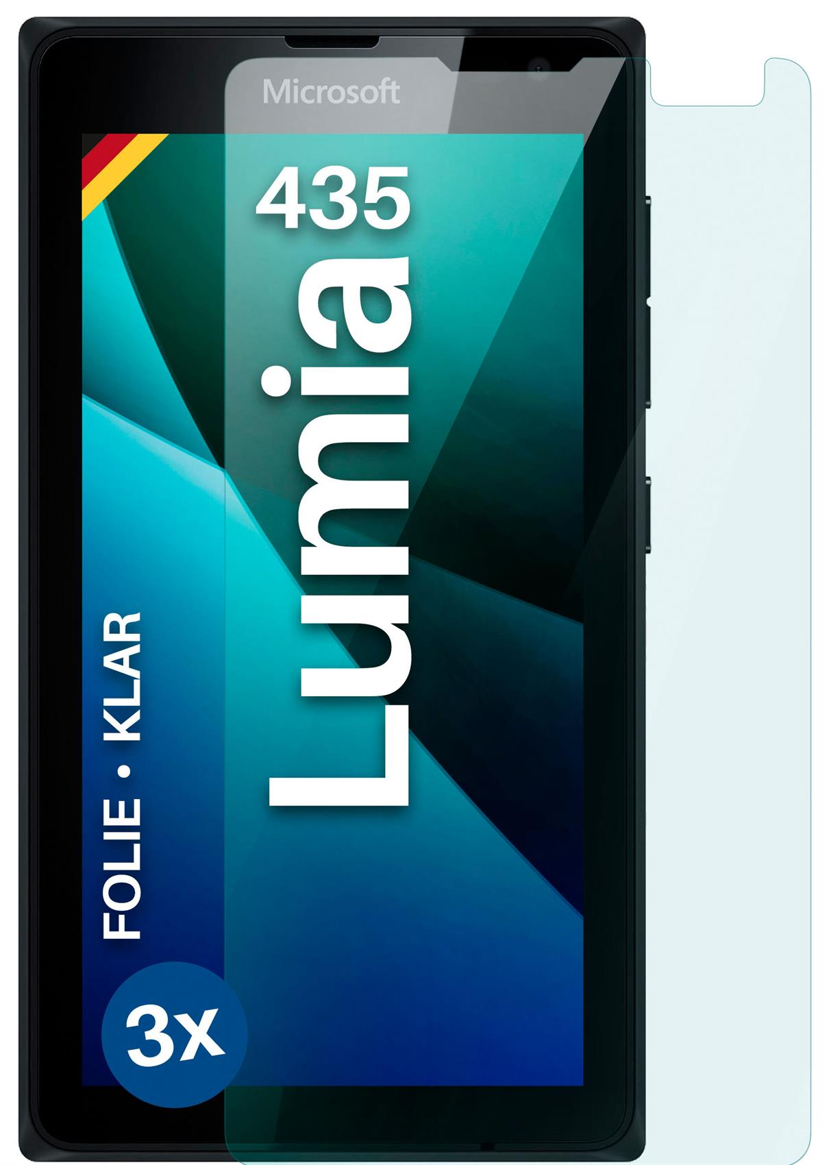 MOEX Lumia 3x Microsoft klar 435) Displayschutz(für Schutzfolie,