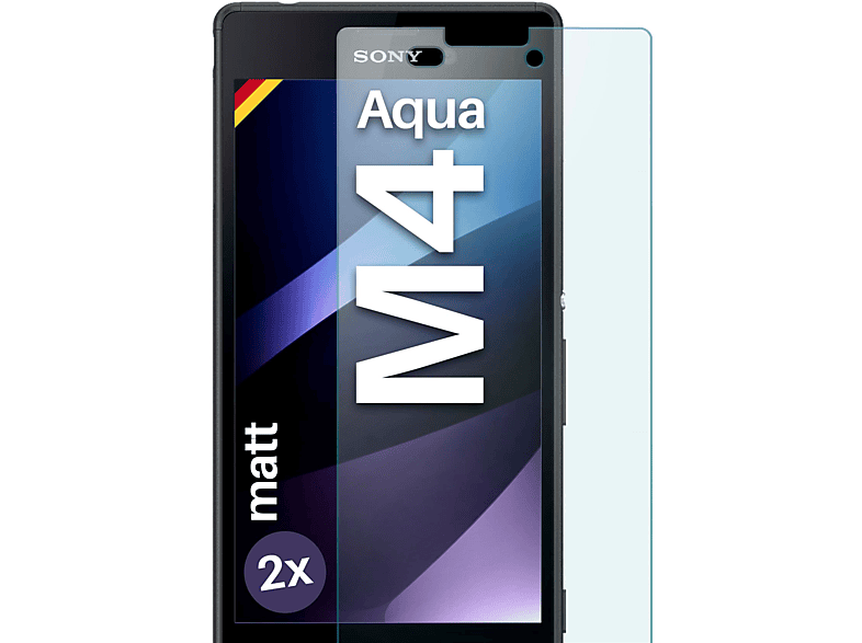 MOEX 2x Panzerglas - Aqua) Schutzglas(für Xperia Schutzfolie, matt M4 Sony