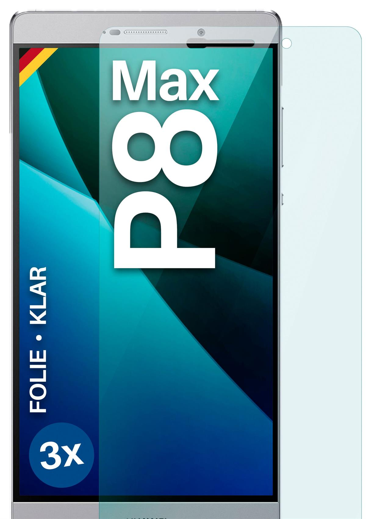 MOEX 3x Schutzfolie, klar Displayschutz(für P8 Huawei Max)
