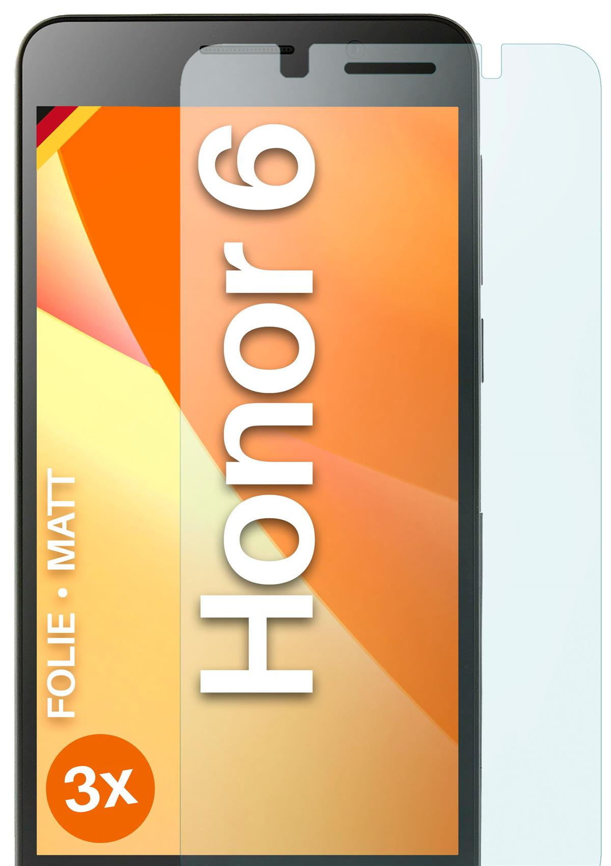 MOEX 3x 6) Honor Huawei Schutzfolie, matt Displayschutz(für
