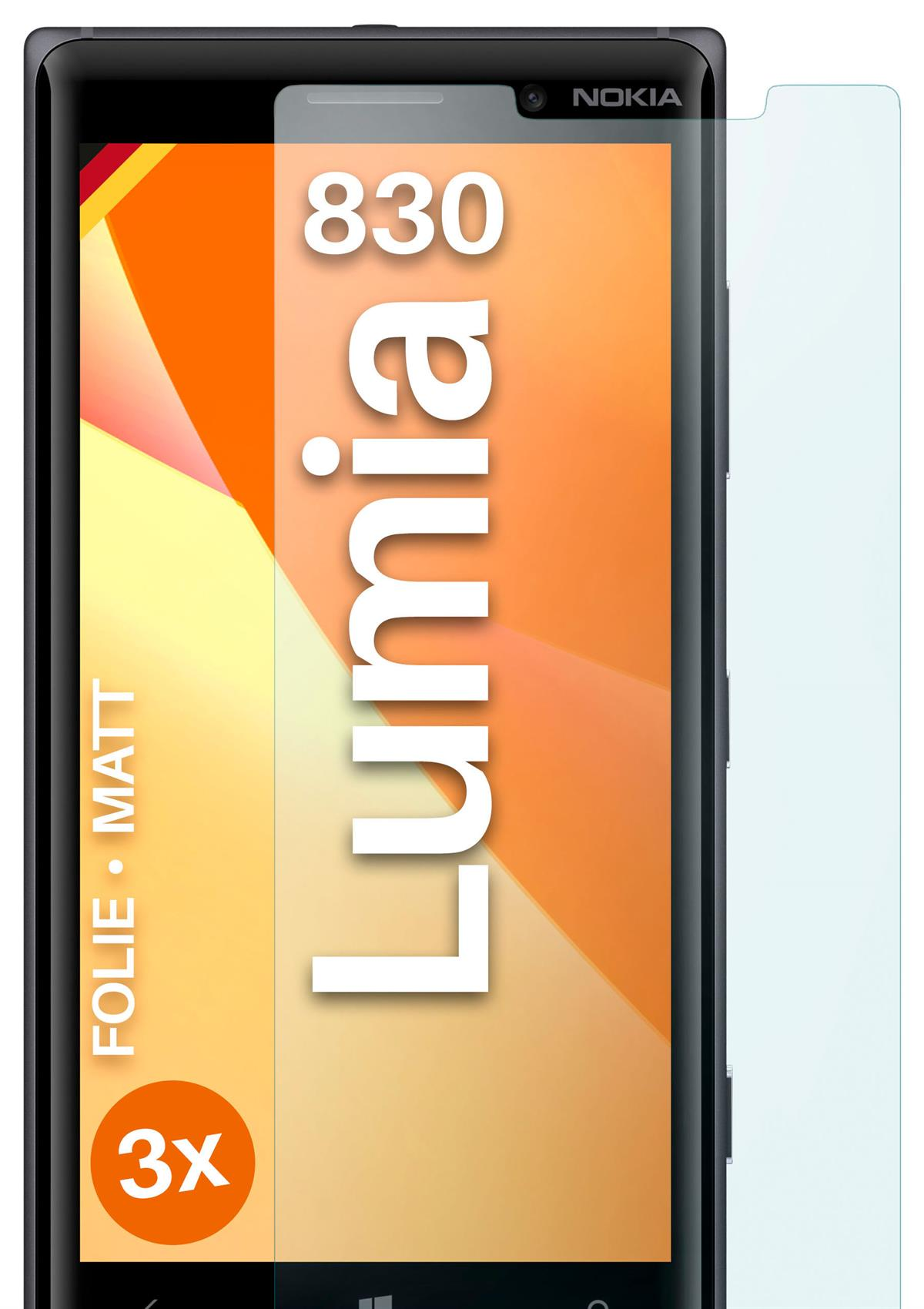 matt 3x Displayschutz(für Lumia MOEX Nokia Schutzfolie, 830)