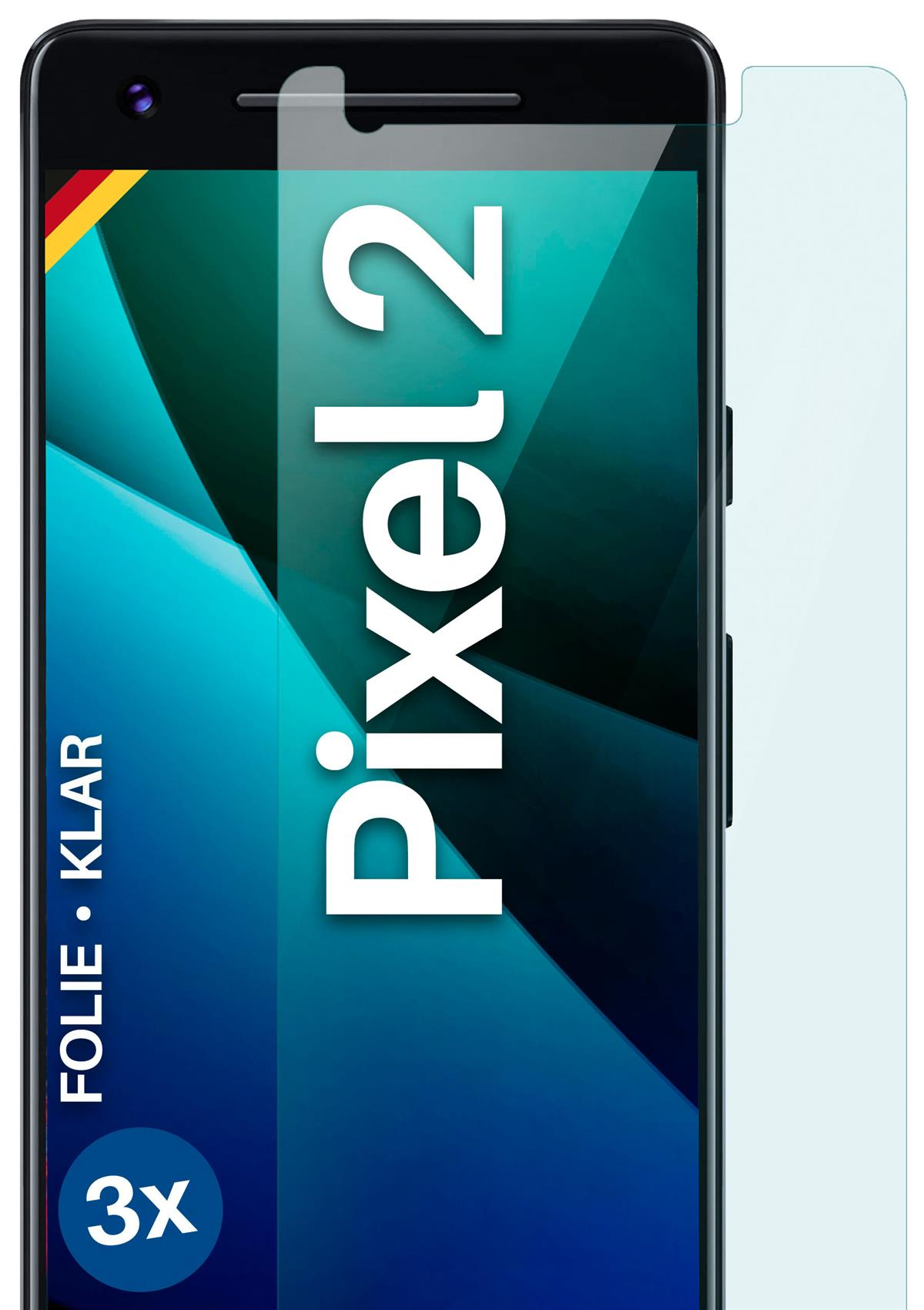 MOEX 3x Schutzfolie, klar Displayschutz(für Google Pixel 2)