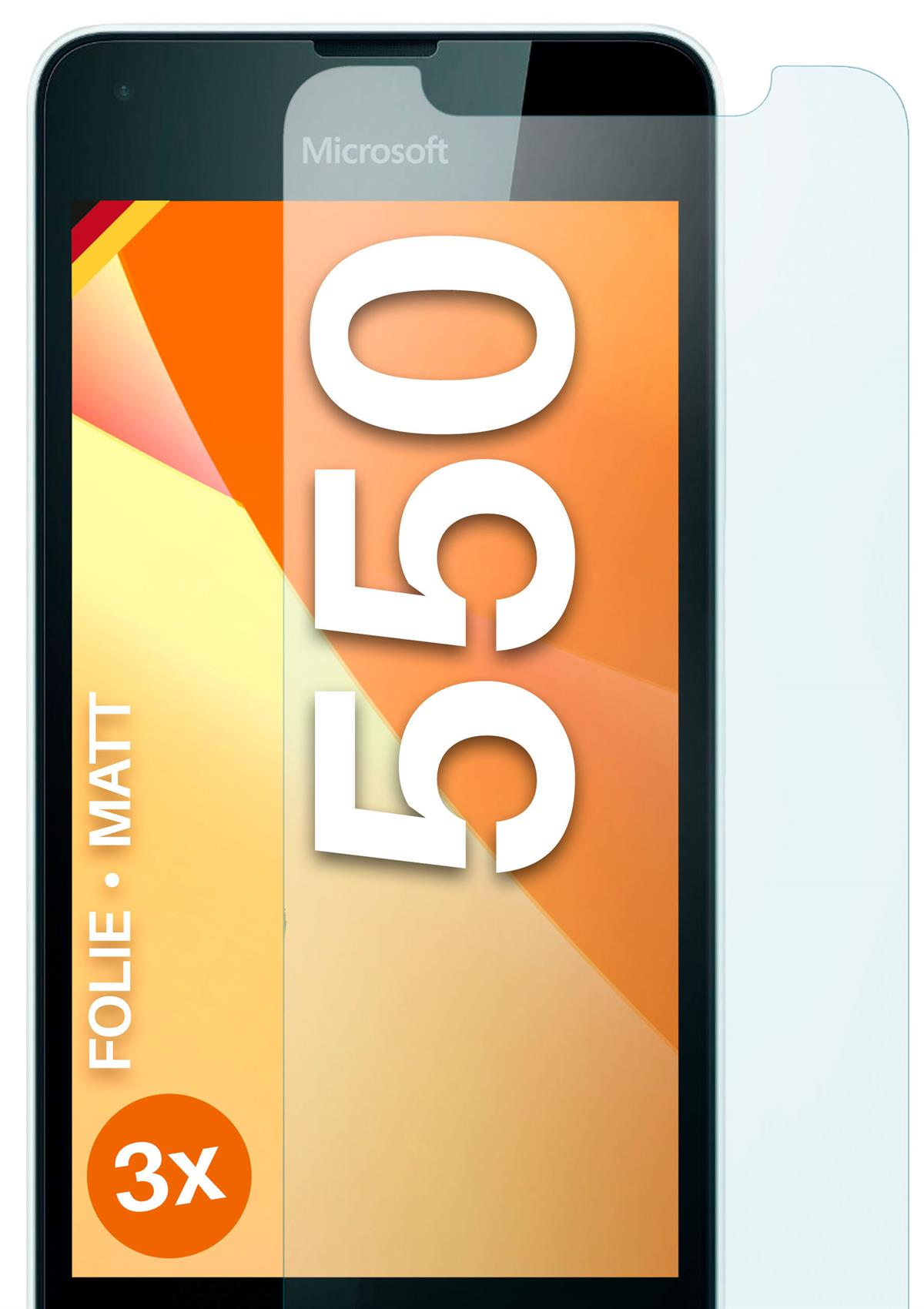 550) Schutzfolie, MOEX Lumia Microsoft 3x matt Displayschutz(für