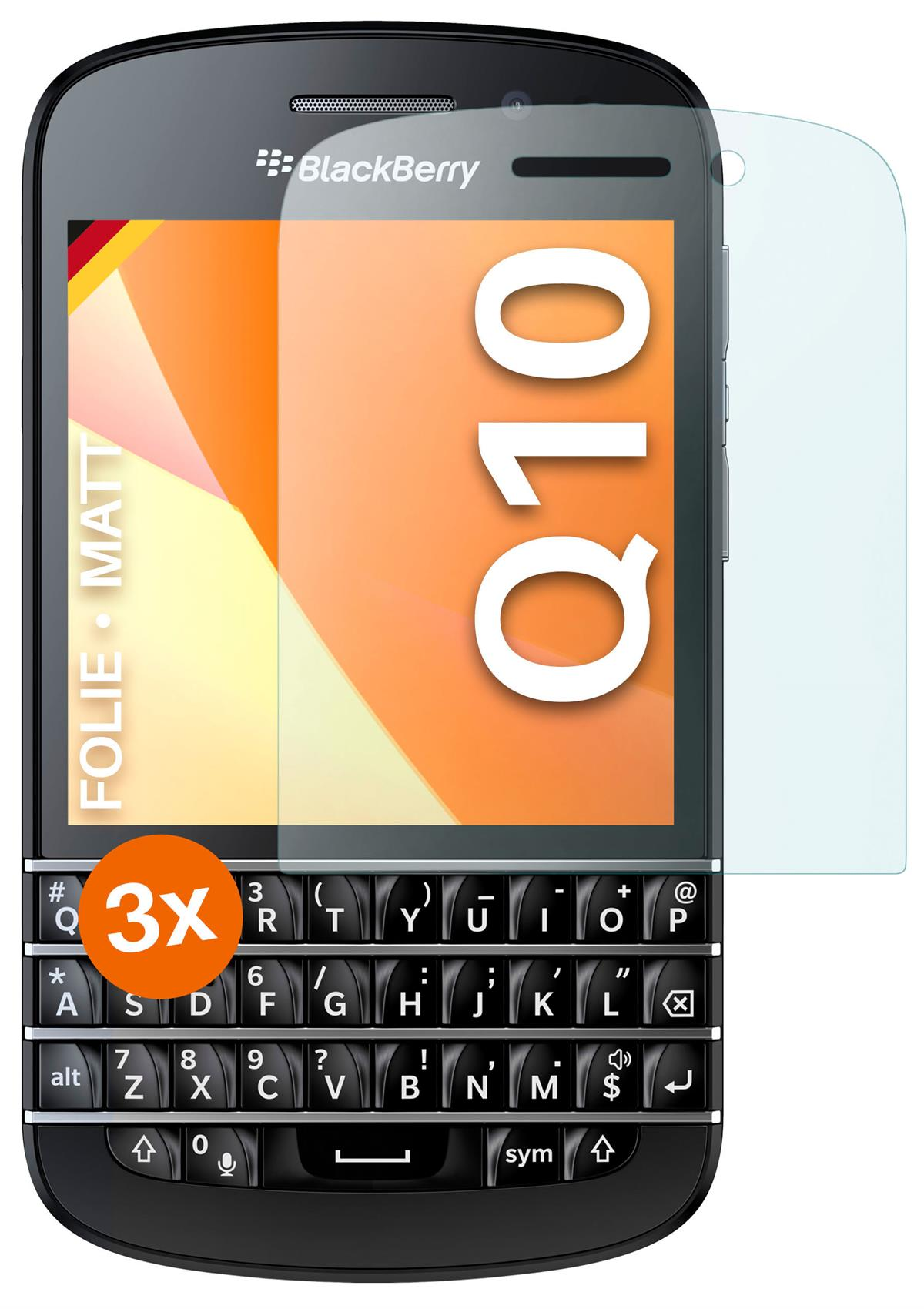 Schutzfolie, MOEX Q10) BlackBerry Displayschutz(für matt 3x