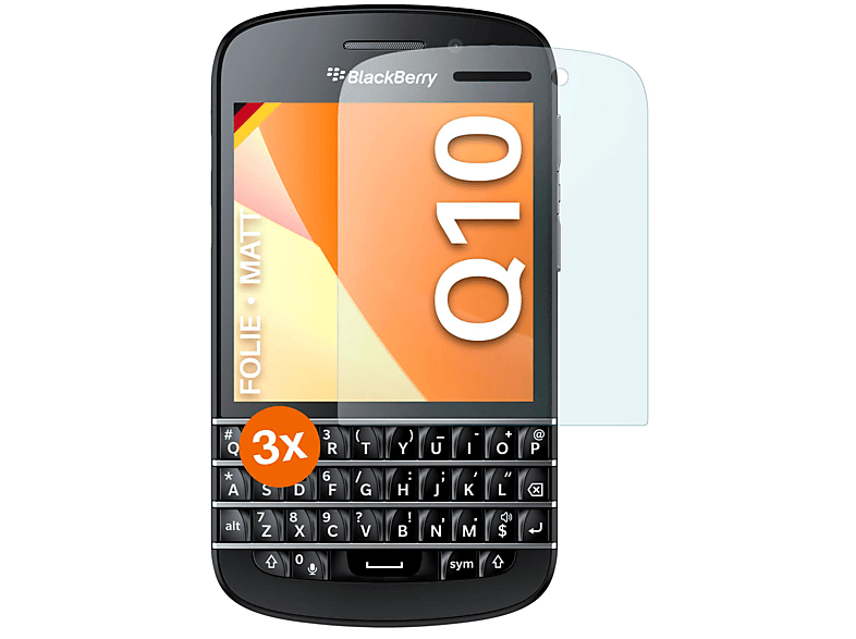 MOEX 3x Schutzfolie, BlackBerry Displayschutz(für Q10) matt